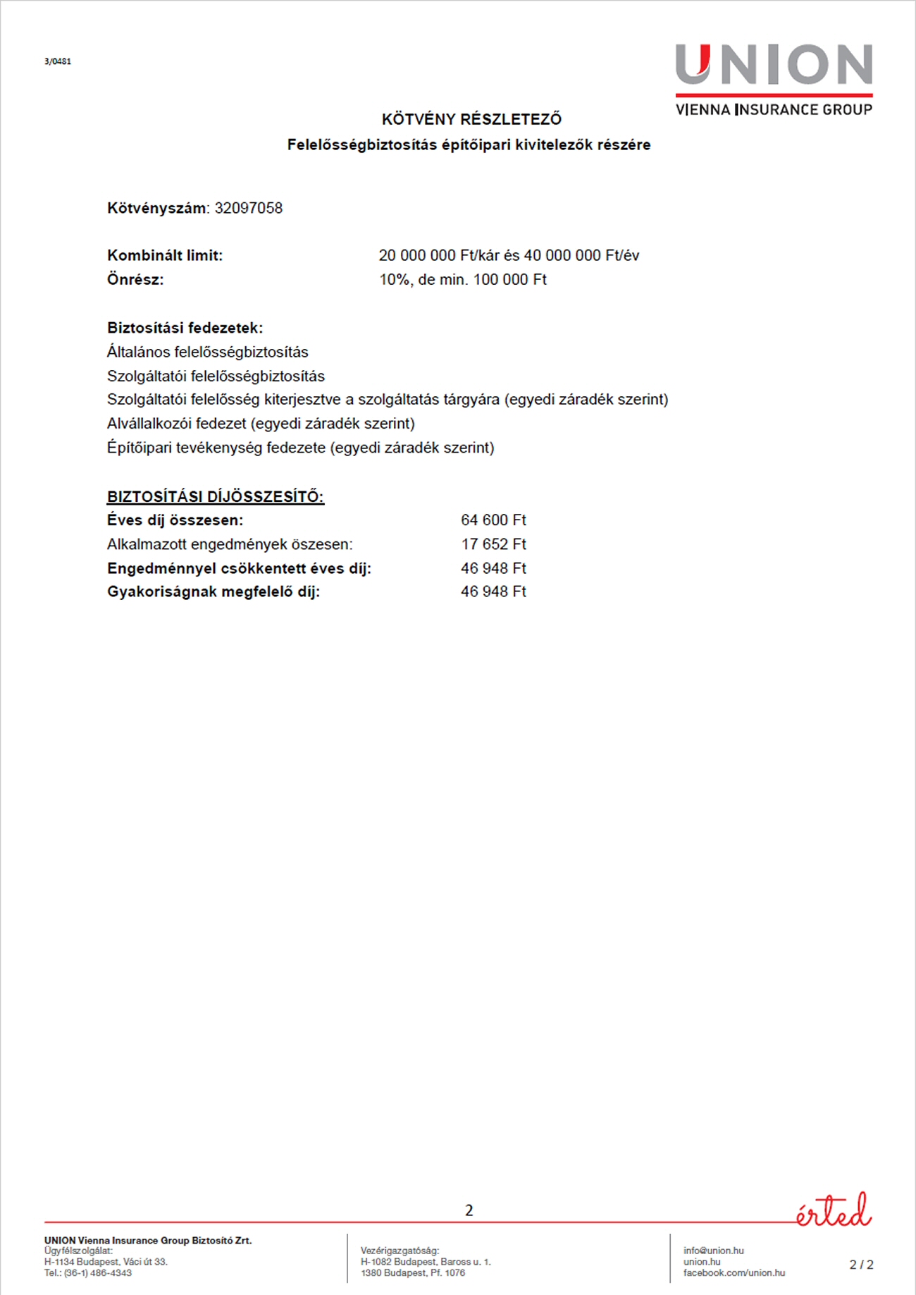 Biztosítási kötvény