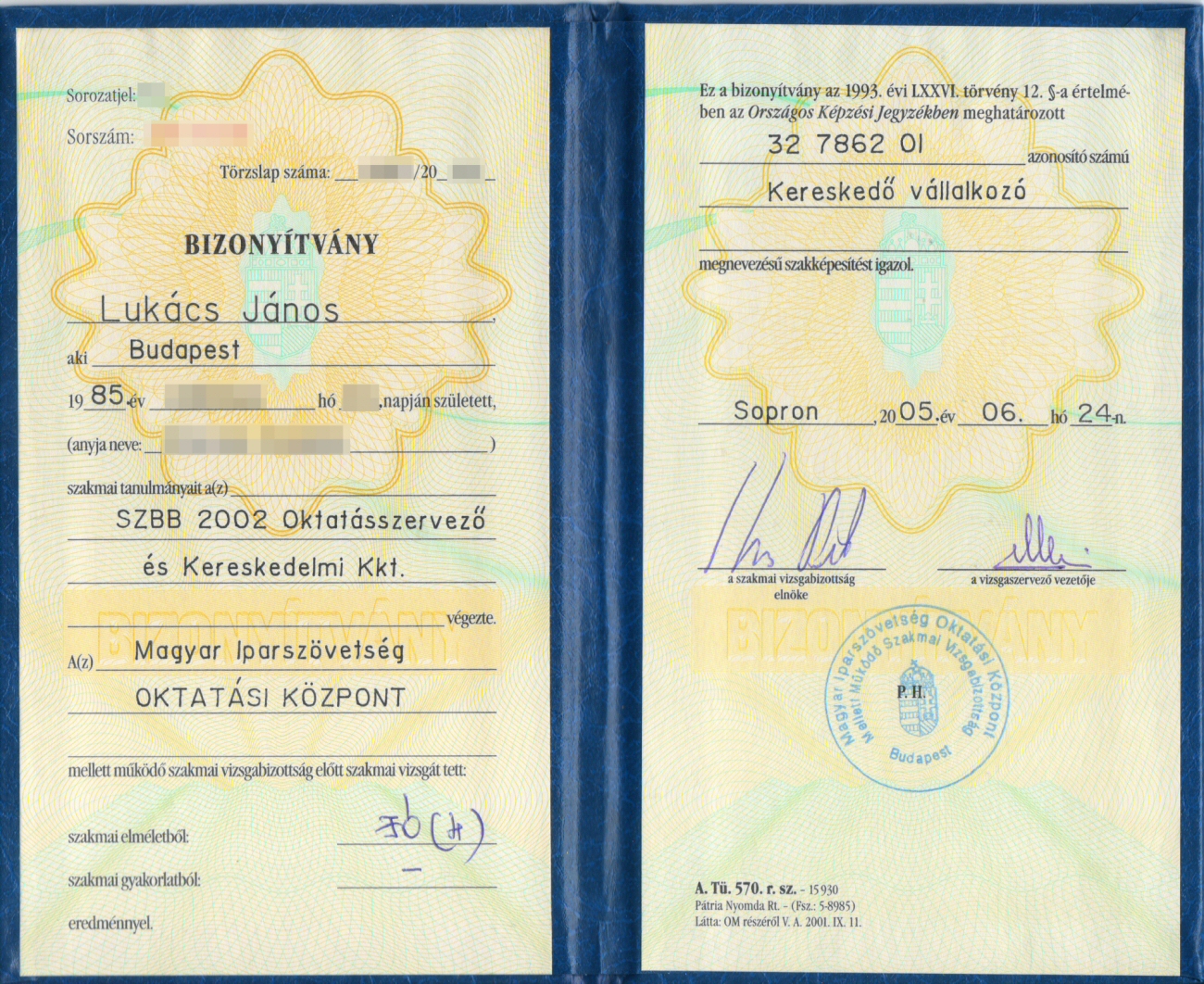 Kereskedő vállalkozó bizonyítvány Kereskedő vállalkozó bizonyítvány